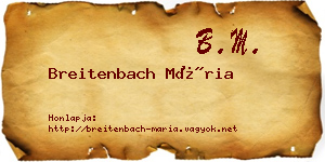 Breitenbach Mária névjegykártya
